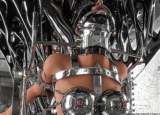 Slave Chained in a Wheelchair - Hardcore Metal Bondage Fetish